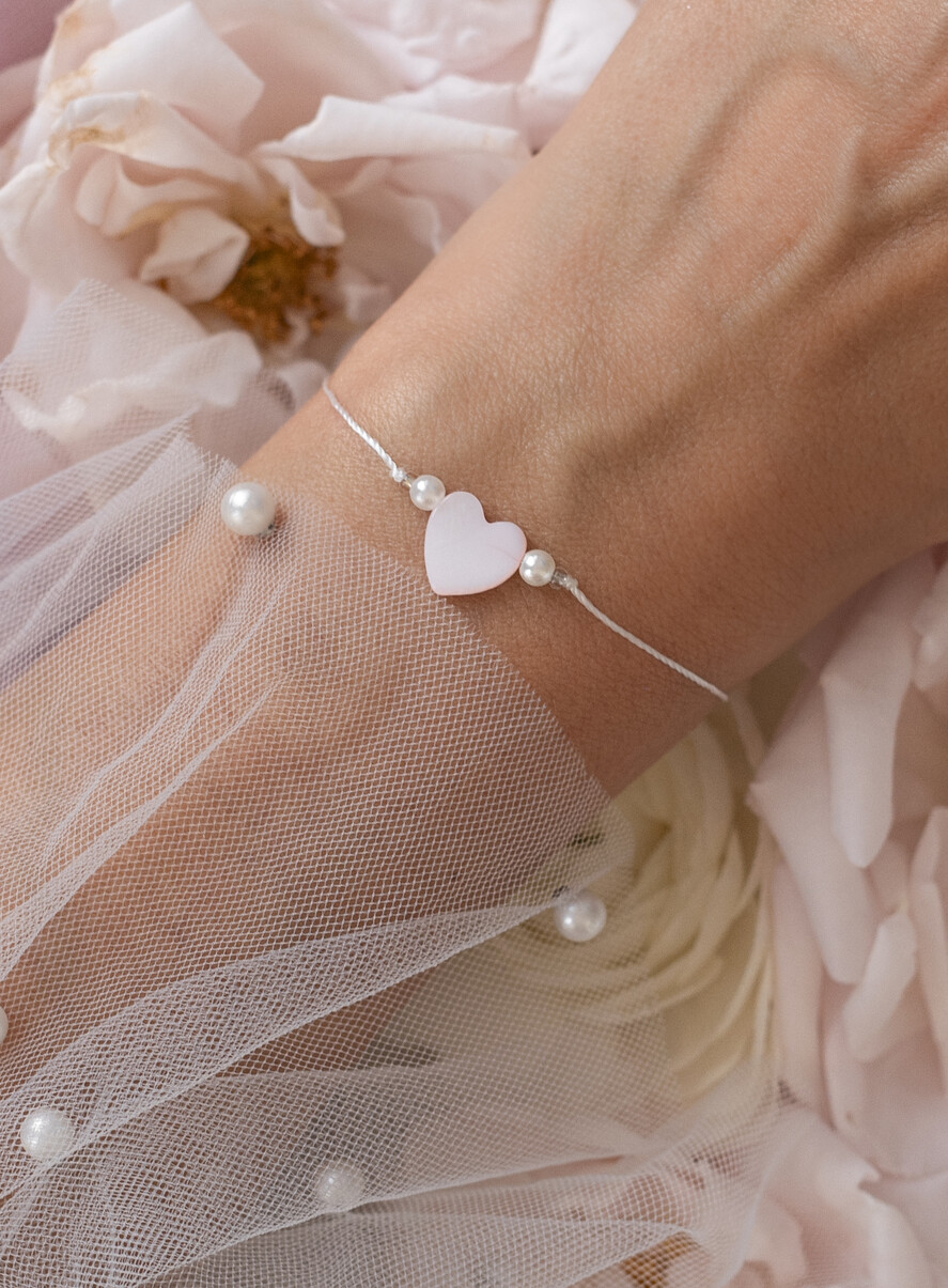 wieczór Panieński podziękowania za wieczór panieński podziękowanie za wieczór panieński- bransoletka z serduszkiem z masy perłowej Bransoletki dla Twojego Team Bride5