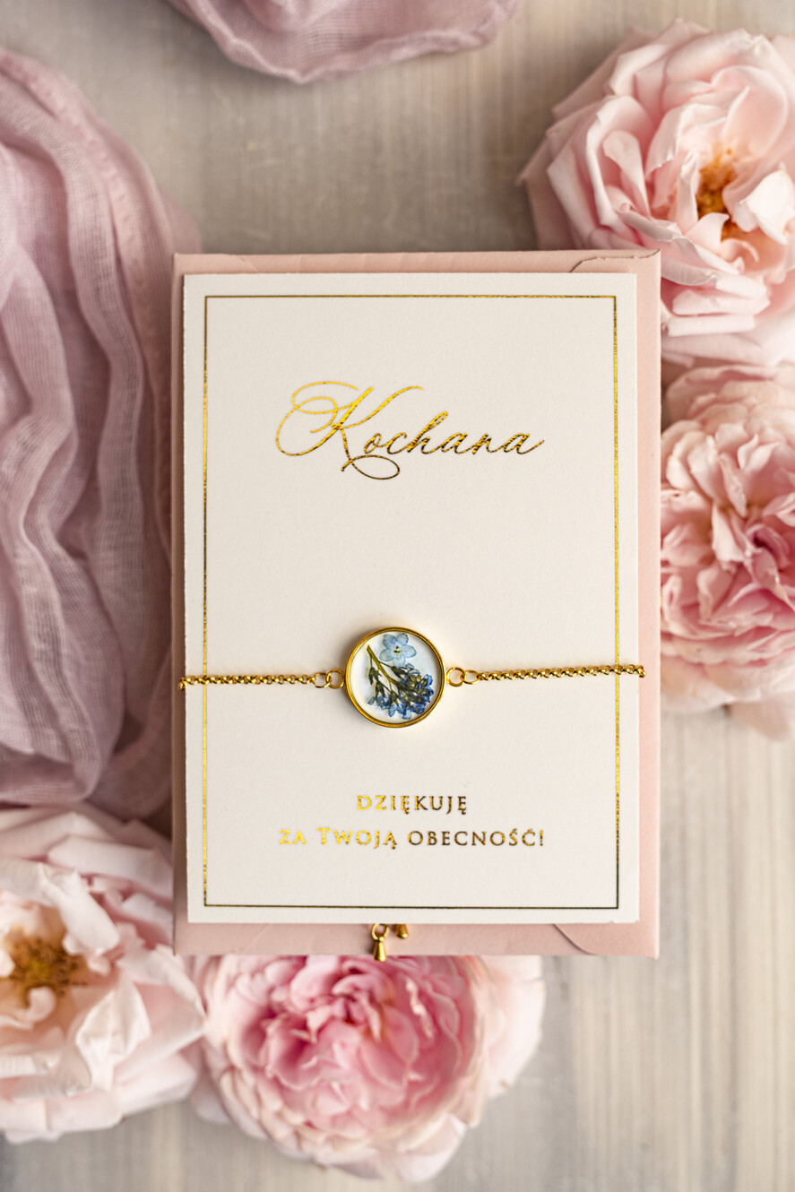 wieczór Panieński podziękowania za wieczór panieński podziękowanie za wieczór panieński- bransoletka z niezapominajką Bransoletki dla Twojego Team Bride0