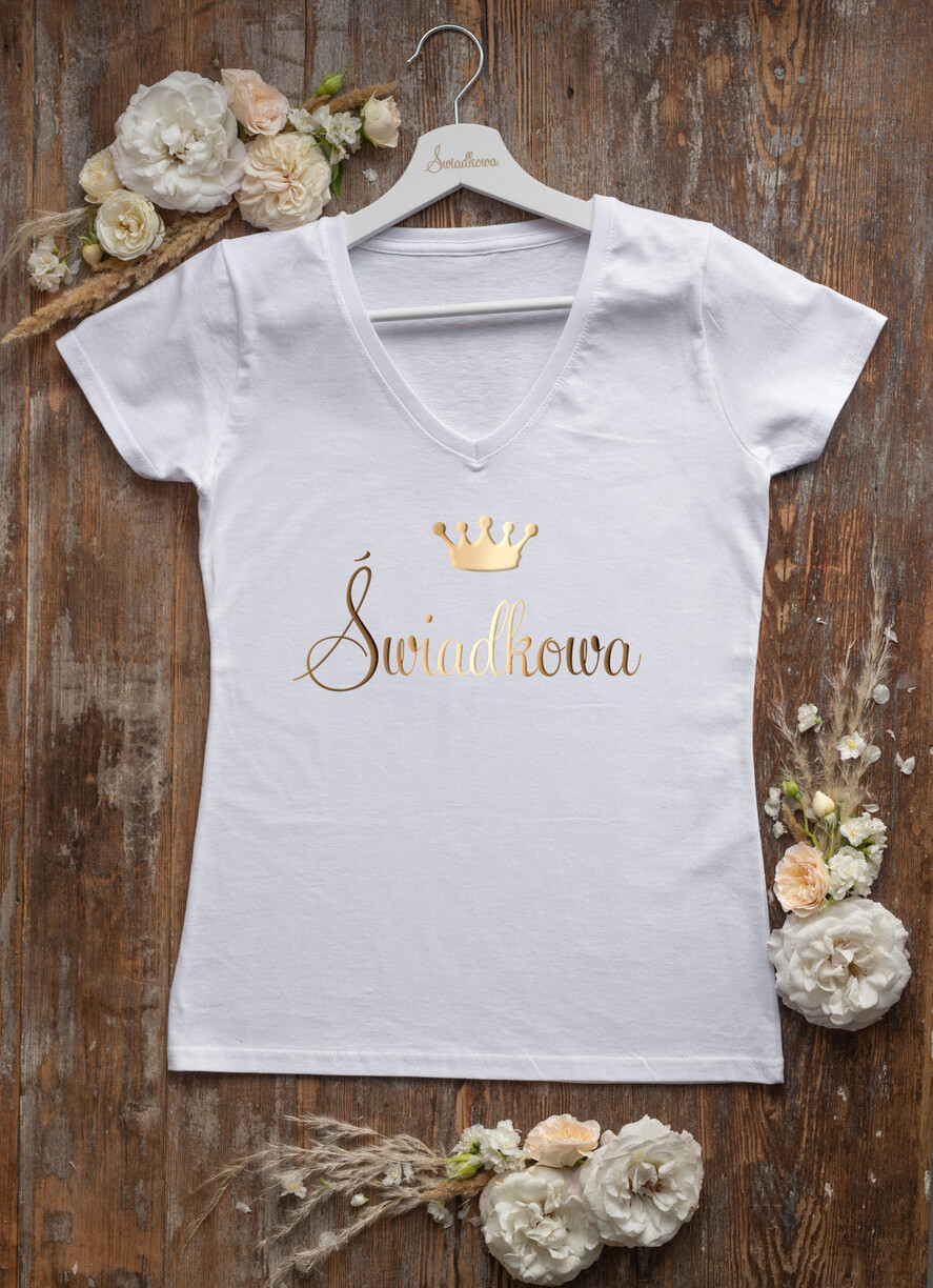 wieczór Panieński zestawy podziekowania na wieczór panieński Zestaw na wieczór Panieński  - Koszulka ze Złotym Napisem Świadkowa - T-Shirt Złote litery -Bidon i Opaska na Oczy2