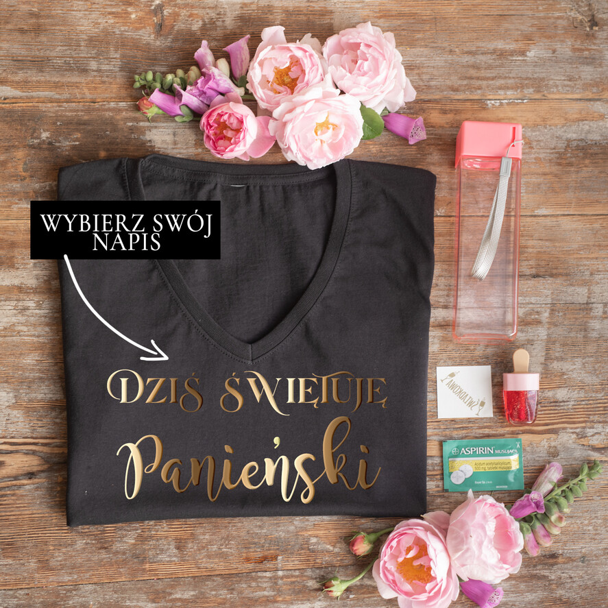 wieczór Panieński zestawy podziekowania na wieczór panieński Koszulka z Napisem na Wieczór Panieński T-shirt w zestawie z bidonem0