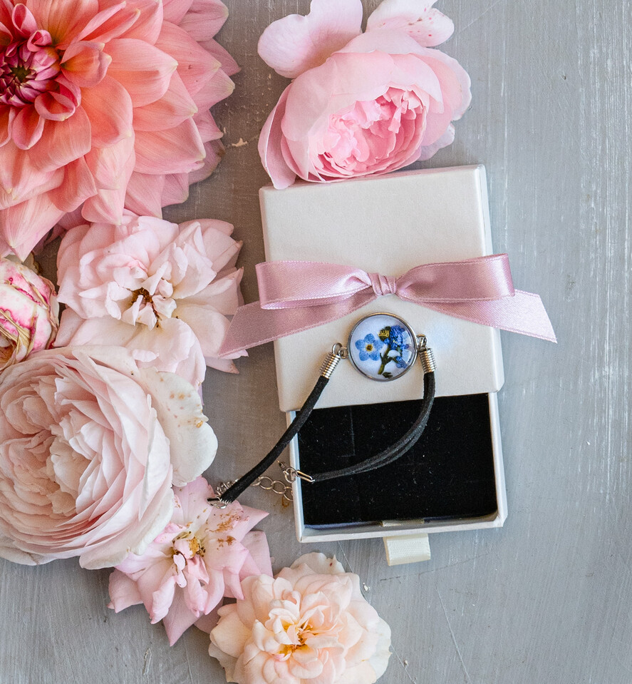 Prezenty dla świadków podziękowania dla świadkowej bransoletka z niezapominajką dla Świadkowej Prezent dla Druhny Podziękowanie dla Świadkowej, pomysł na prezent dla świadkowej podziękowanie za świadkowanie od młodej pary3