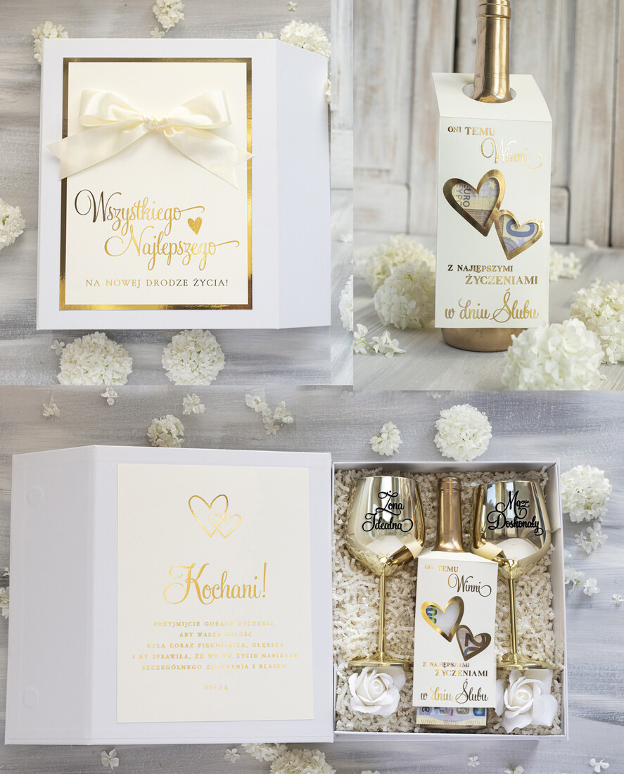  Prezenty dla Młodej Pary  zestawy i akcesoria do wina i drinków prezent z okazji ślubu dla Młodej Pary, w co zapakować pieniądze dla nowożeńców, pamiatka ślubu, upominek dla męża i żony0