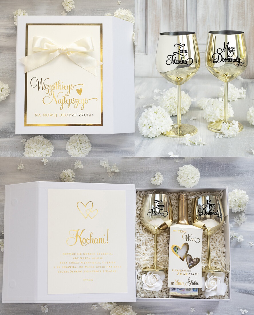  Prezenty dla Młodej Pary  zestawy i akcesoria do wina i drinków prezent z okazji ślubu dla Młodej Pary, w co zapakować pieniądze dla nowożeńców, pamiatka ślubu, upominek dla męża i żony3