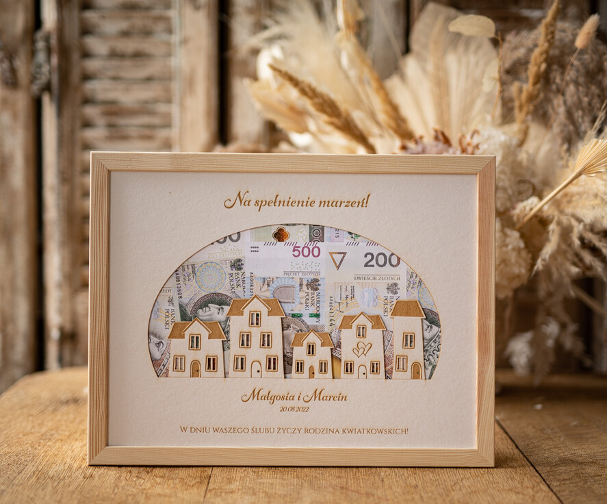  Prezenty dla Młodej Pary  Skarbonki, skrzynki na klucze, pudełka na pieniądze   Prezent dla Młodej Pary Rama Skarbonka - Pomysł na Prezent Dla Mlodej Pary 0