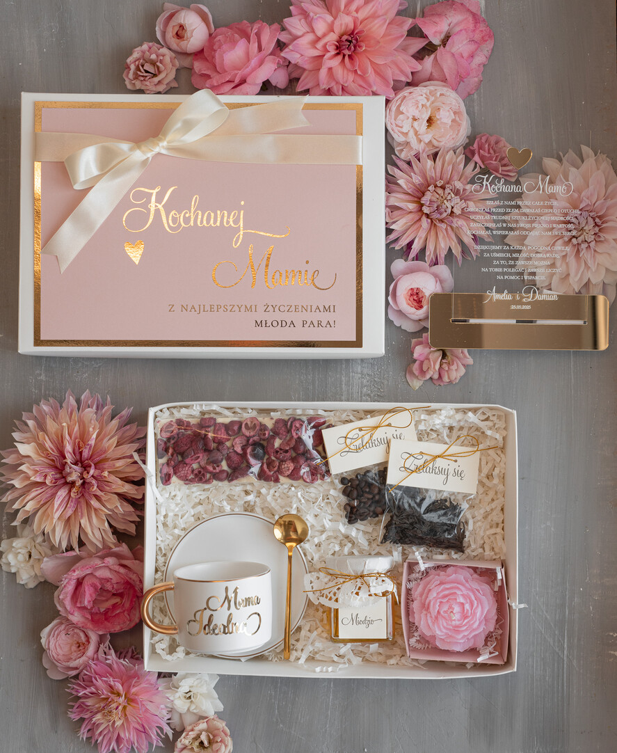 Prezenty, Podziękowania dla Mamy  zestawy z kubkiem lub filiżanką   Co kupić Mamie w prezencie na podziękowanie na weselu, fajne pomysły na prezent dla Mamy, podziękowanie dla Mamy na weselu, box prezentowy dla mamy, zestawy prezentowe dla Mamy0