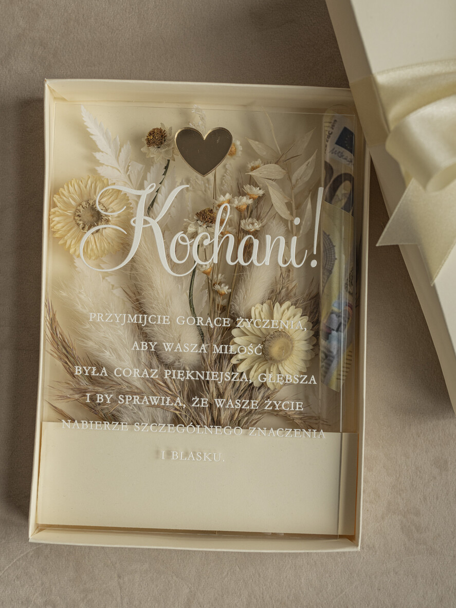  Prezenty dla Młodej Pary  flowerbox, kartki z życzeniami, pudełka na prezenty Welurowe pudełko na pieniądze dla Młodej Pary, Pamiątka Ślubu wraz z zyczeniami pudełko na pieniądze dla Nowożeńców, pleksowa kartka z życzeniami6