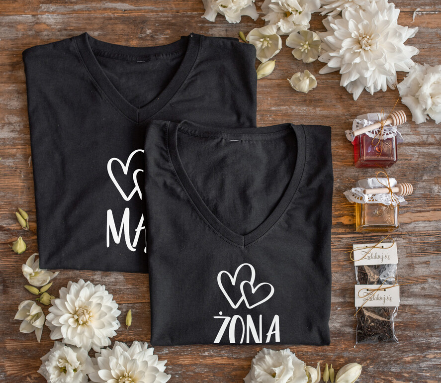  Prezenty dla Młodej Pary  zestawy koszulki z nadrukiem prezent z okazji ślubu dla Młodej Pary, prezent ślubny koszulki na nadrukiem 1
