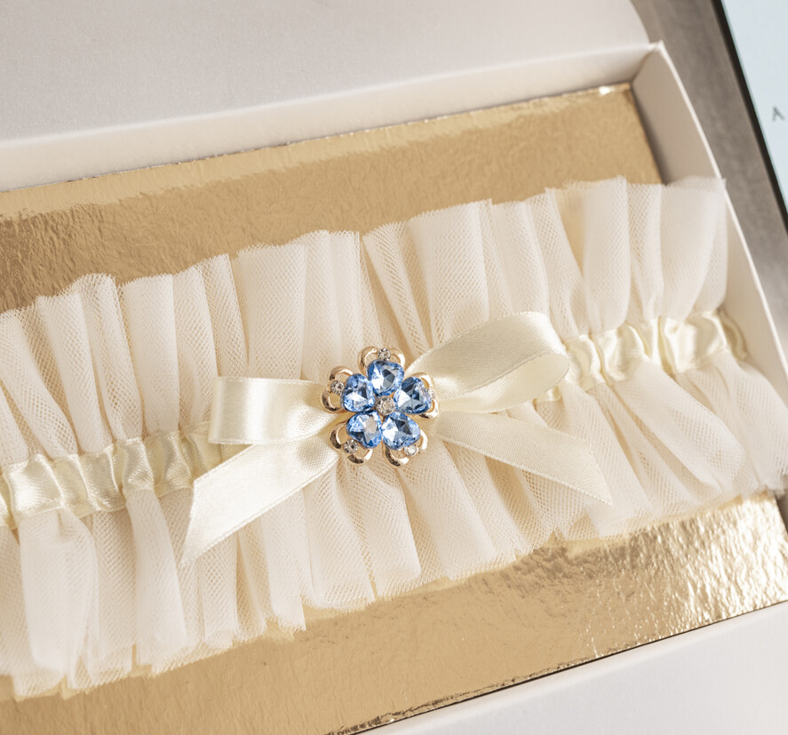 Prezenty dla Panny Młodej  podwiązki ślubne  Prezent dla Panny Młodej od Świadkowej, zestaw prezentowy na panieński, cos niebieskiego podwiązka ślubna3