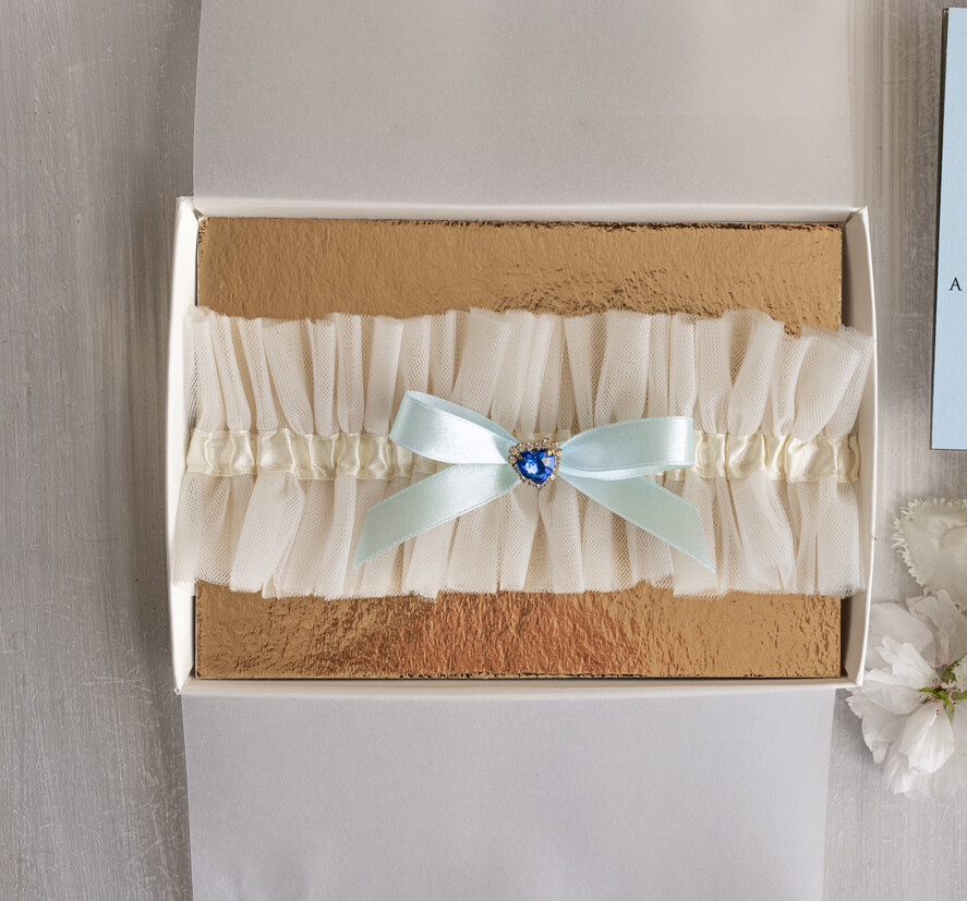 Prezenty dla Panny Młodej  podwiązki ślubne  Prezent dla Panny Młodej od Świadkowej, zestaw prezentowy na panieński, cos niebieskiego podwiązka ślubna3