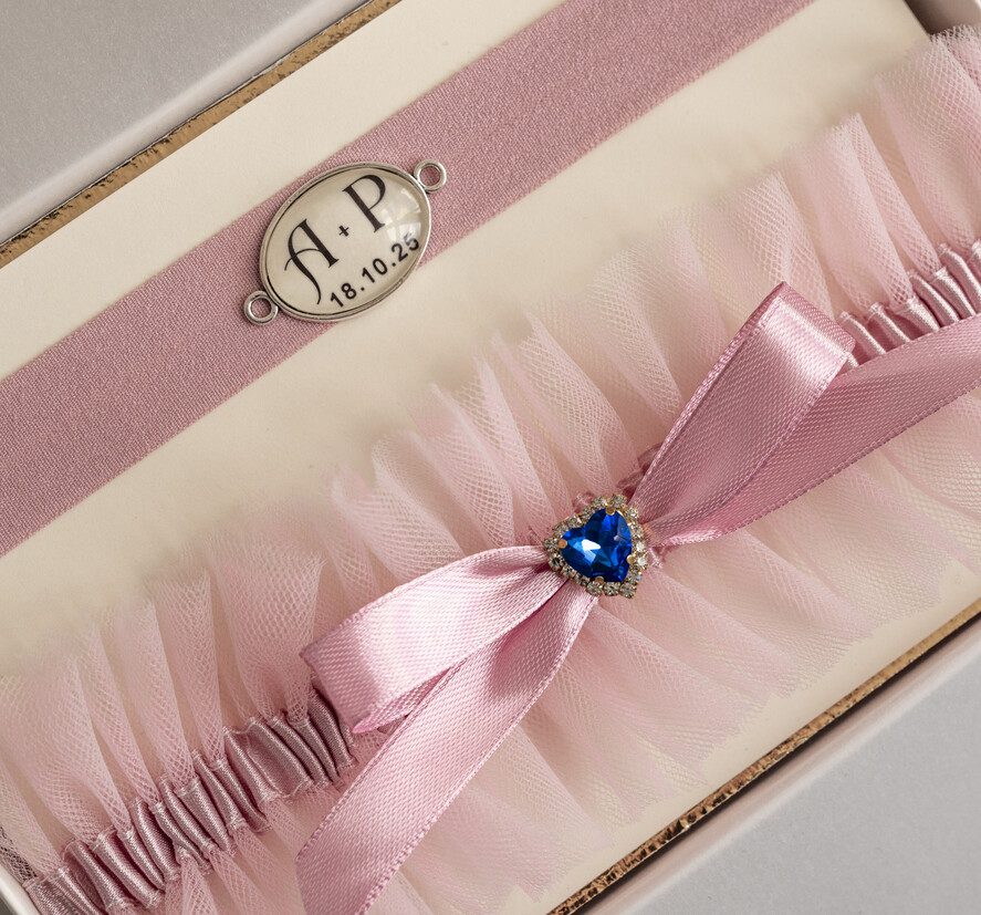 Prezenty dla Panny Młodej  podwiązki ślubne  Prezent dla Panny Młodej od Świadkowej, zestaw prezentowy na panieński, cos niebieskiego podwiązka ślubna2