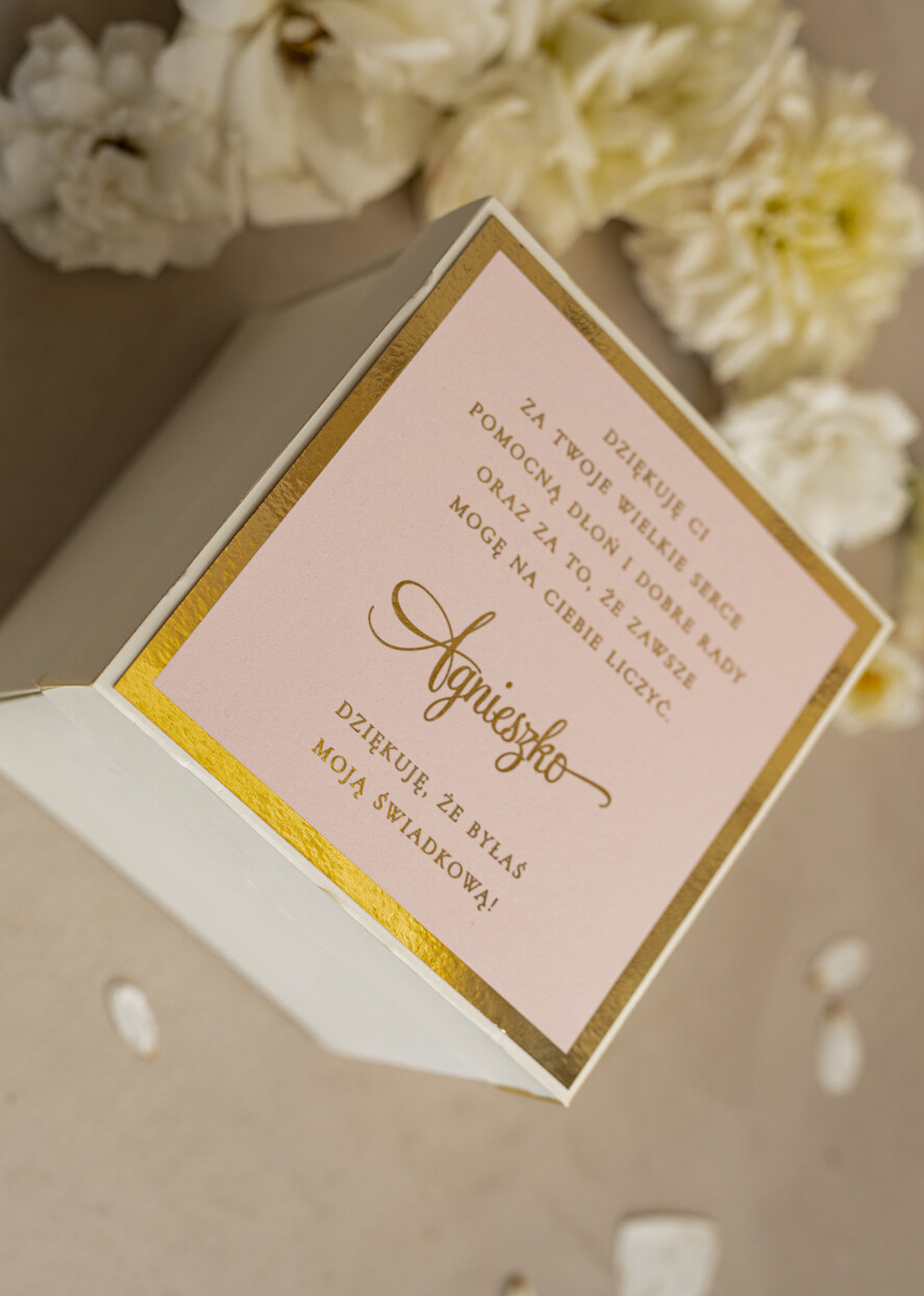 Prezenty dla świadków zestawy słodkości pudełka na prezenty Bombonierka exploding box - podziękowanie- dla świadkowej z bransoletką- czekoladki dla świadkowej - podziękowanie za świadkowanie 4