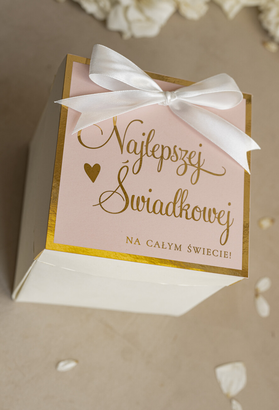 Prezenty dla świadków zestawy słodkości pudełka na prezenty Bombonierka exploding box - podziękowanie- dla świadkowej z bransoletką- czekoladki dla świadkowej - podziękowanie za świadkowanie 2