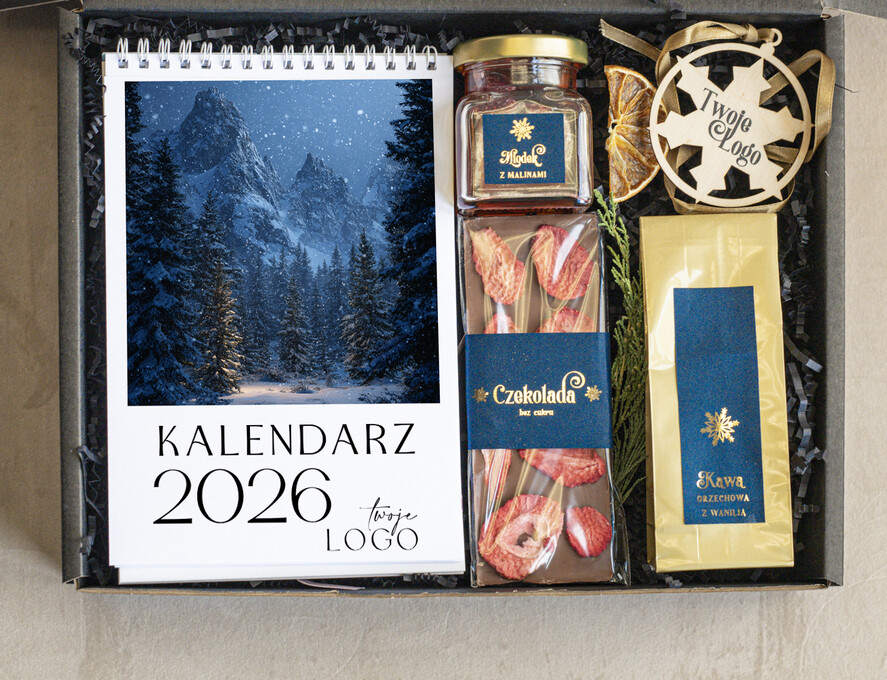 Prezenty oferta dla Firm kalendarze  Prezenty świąteczne dla klientów zestaw z kalendarzem, Upominek biznesowy terminarz z Logo firmy , Prezent firmowy dla Klientów box kosz prezentowy1