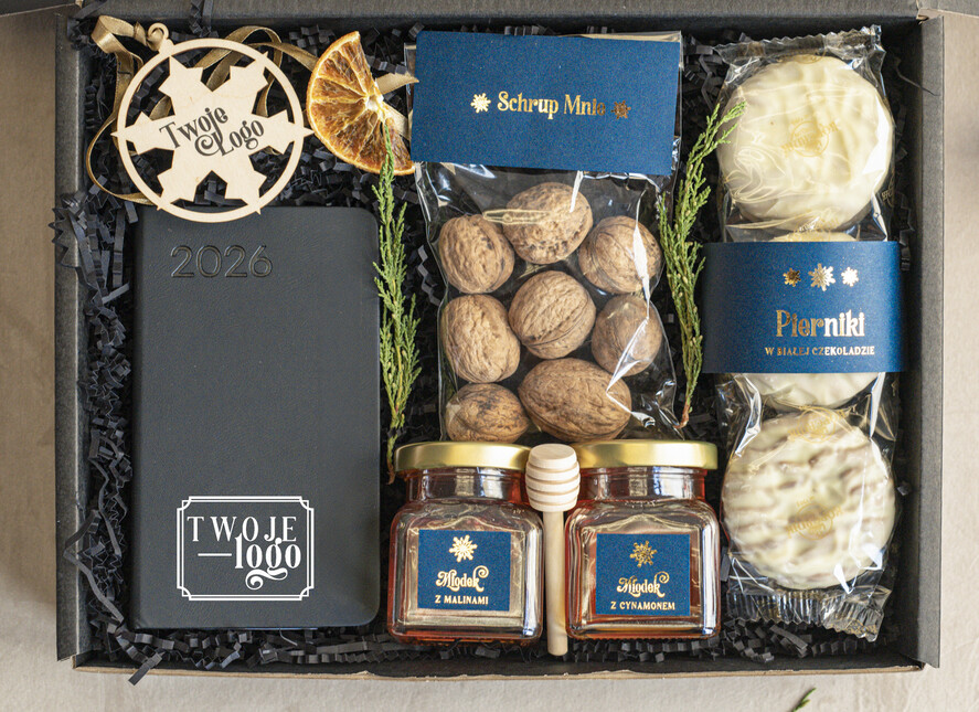 Prezenty oferta dla Firm kalendarze  Prezenty świąteczne dla klientów zestaw z kalendarzem, Upominek biznesowy terminarz z Logo firmy , Prezent firmowy dla Klientów box kosz prezentowy0