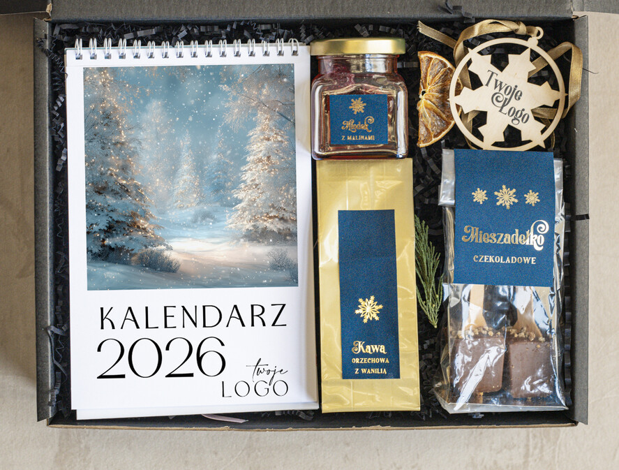 Prezenty oferta dla Firm kalendarze  Prezenty świąteczne dla klientów zestaw z kalendarzem, Upominek biznesowy terminarz z Logo firmy , Prezent firmowy dla Klientów box kosz prezentowy1