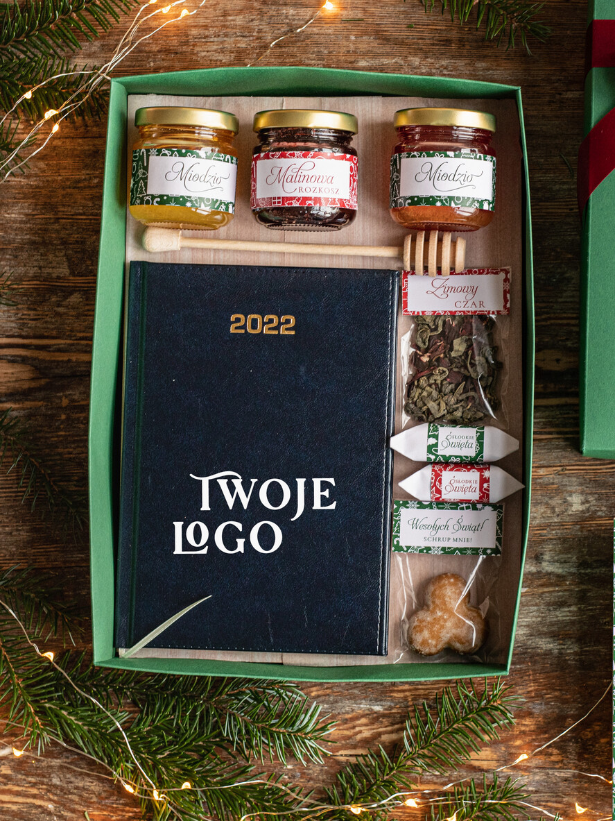 Prezenty oferta dla Firm kalendarze  prezent na swieta dla firm, kalendarz książkowy dzienny 2022, Prezent firmowy dla Klientów z logo1