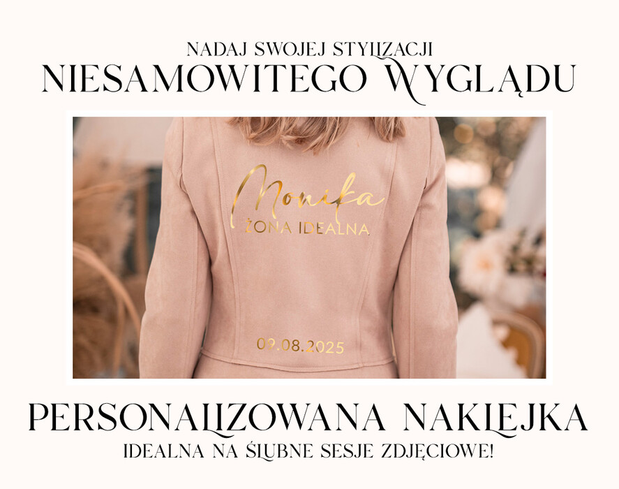 Panna Młoda  naklejki  prezent dla Panny Młodej naklejka na szlafrok, kurtkę dla Panny Młodej, napis na sesję zdjęciową Panna Młoda, różne kolory napisów na kurtkę2