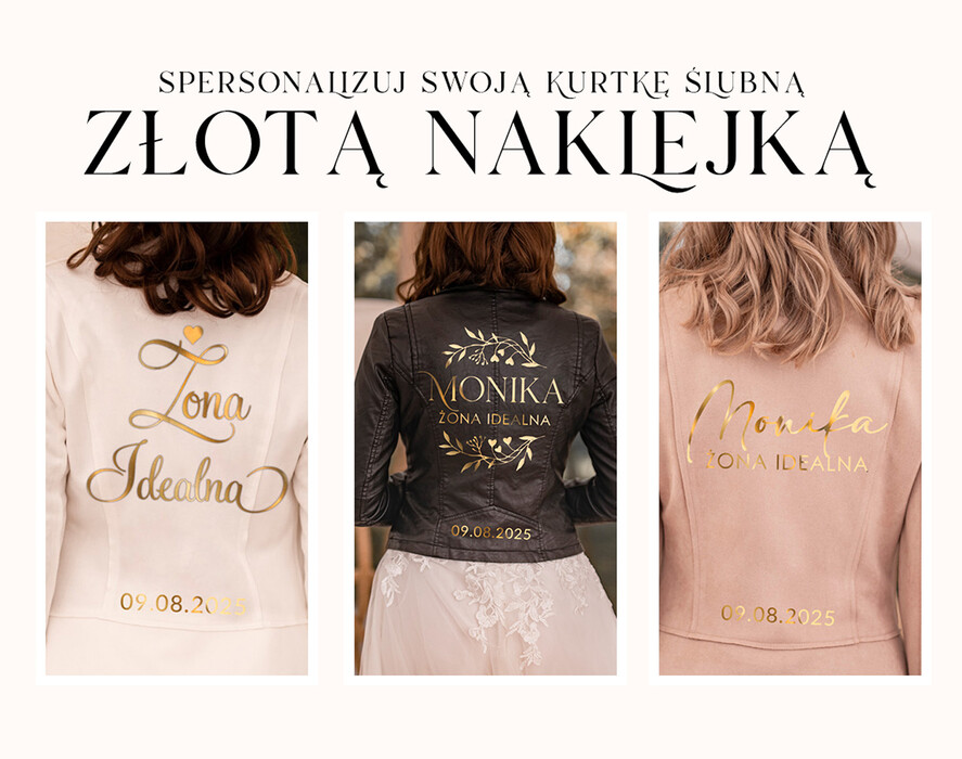 Panna Młoda  naklejki  złota naklejka na szlafrok, kurtkę dla Panny Młodej, napis na sesję zdjęciową Panna Młoda, różne kolory napisów na kurtkę dla Panny Młodej1