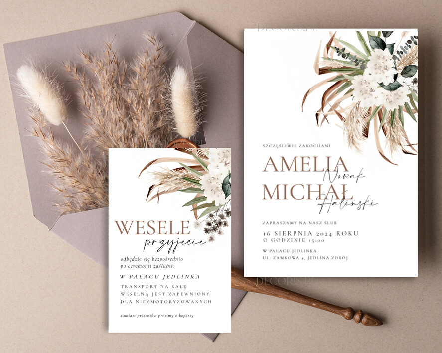 Zaproszenia ślubne Proste i Nowoczesne  minimalistyczne zaproszenia slubne, proste zaproszenia na ślub z grafiką, delikatne zaproszenia ślubne, proste wzory zaproszeń ślubnych, zaproszenia z grafiką kwiatów3