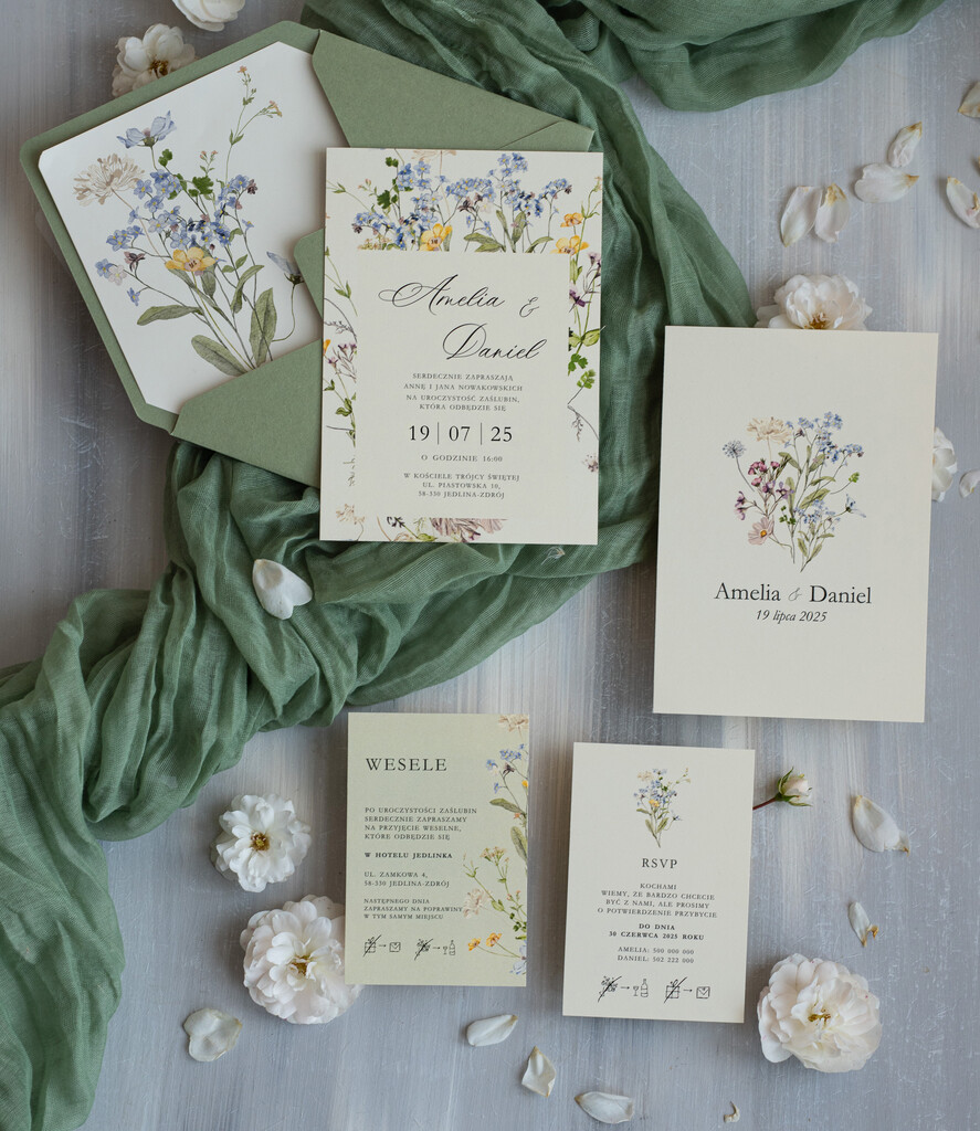 Zaproszenia ślubne Proste i Nowoczesne  Delikatne Zaproszenia Ślubne, Rustykalne Zaproszenie Na Ślub, Zaproszenia Slubne z kwiatową grafiką, Eleganckie Zaproszenia Na Ślub0