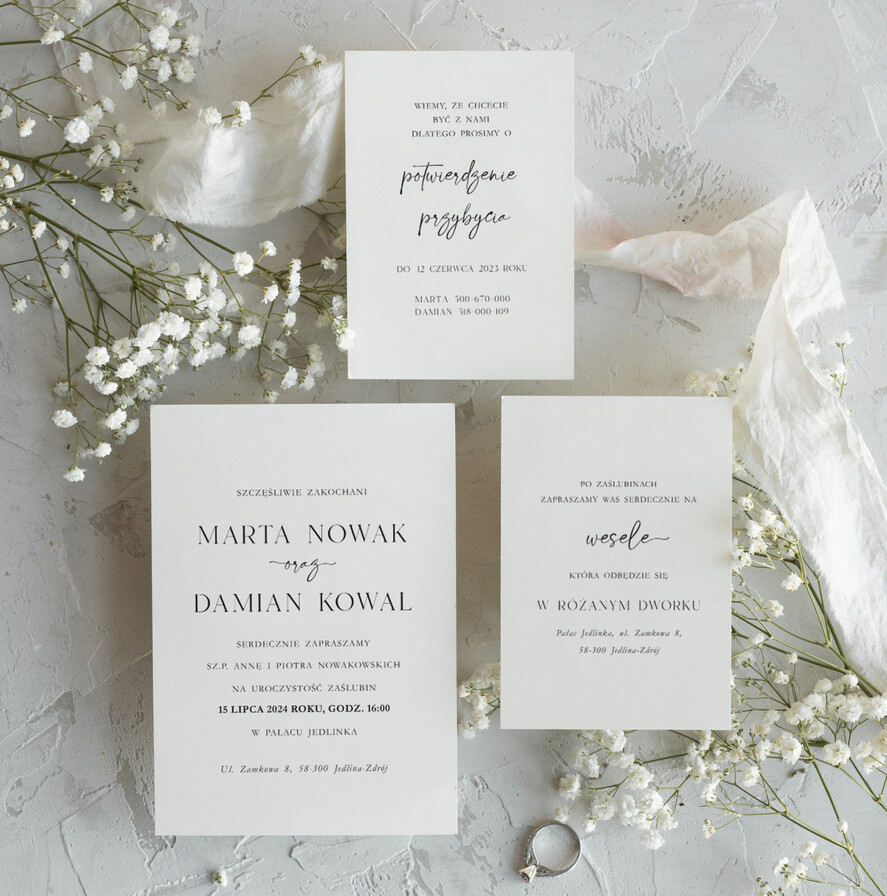 Zaproszenia ślubne Proste i Nowoczesne  delikatne zaproszenia ślubne, nowoczesne zaproszenia slubne, ręcznie robione zaproszenia na slub, proste wzory zaproszeń ślubnych, minimalistyczne zaproszenia2