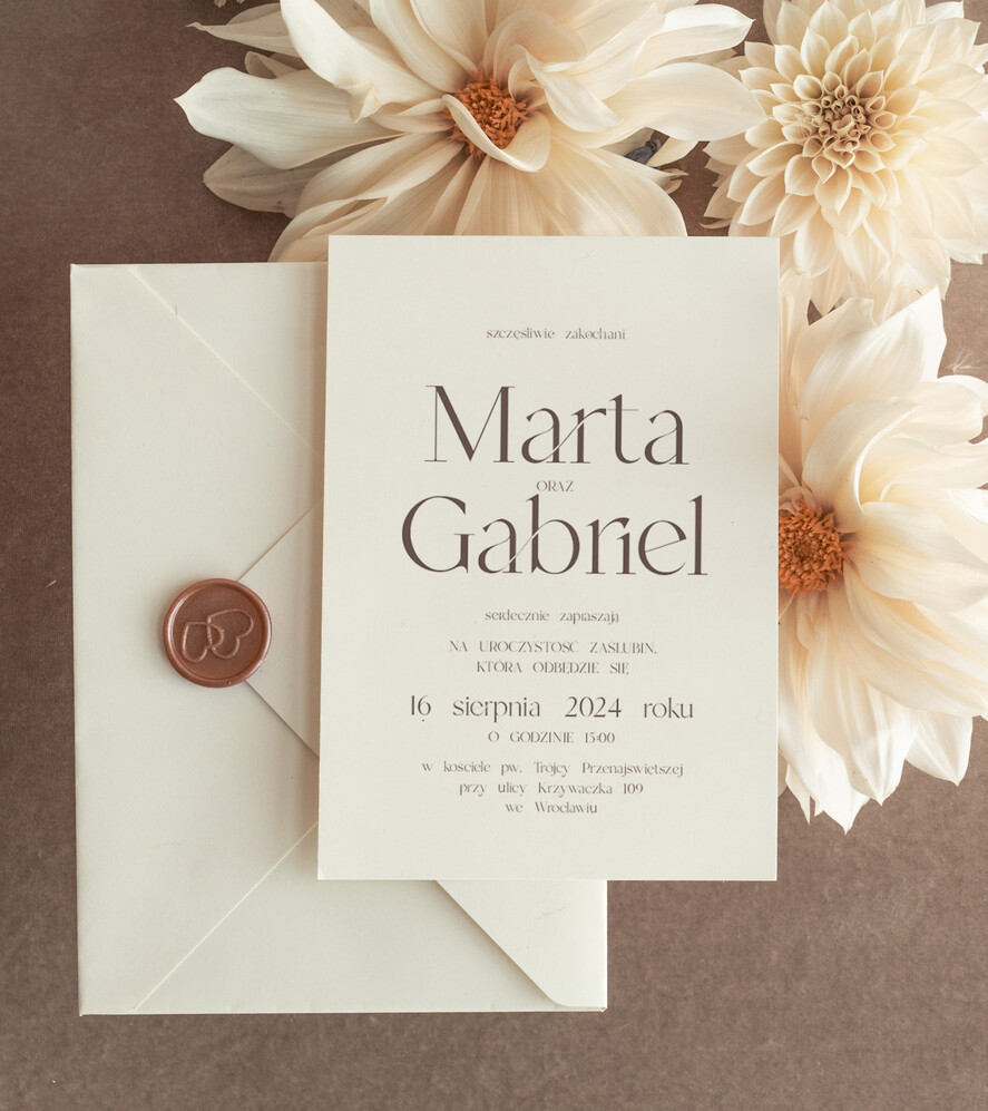 Zaproszenia ślubne Proste i Nowoczesne  minimalistyczne zaproszenia ślubne, proste zaproszenia na ślub i wesele, delikatne zaproszenia slubne, zaproszenia ślubne w kolorze ecru, proste wzory zaproszeń4