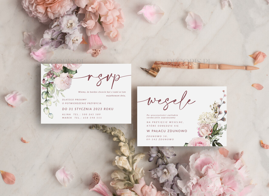 Zaproszenia ślubne Proste i Nowoczesne  minimalistyczne zaproszenia slubne, proste zaproszenia na ślub z grafiką, delikatne zaproszenia ślubne, proste wzory zaproszeń ślubnych, zaproszenia z grafiką kwiatów2