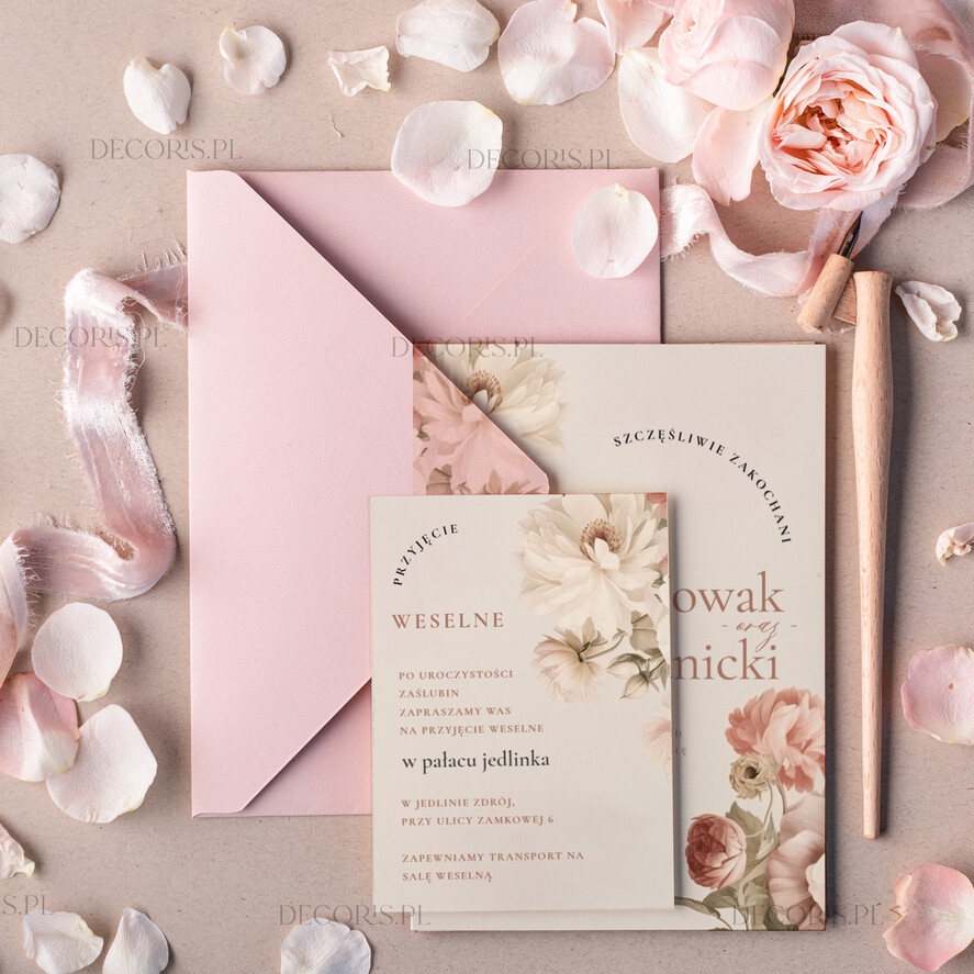 Zaproszenia ślubne Proste i Nowoczesne  proste zaproszenia ślubne ze zdjęciem, minimalistyczne zaproszenie na ślub i wesele ze zdjęciem, delikatne zaproszenia na ślub cywilny2
