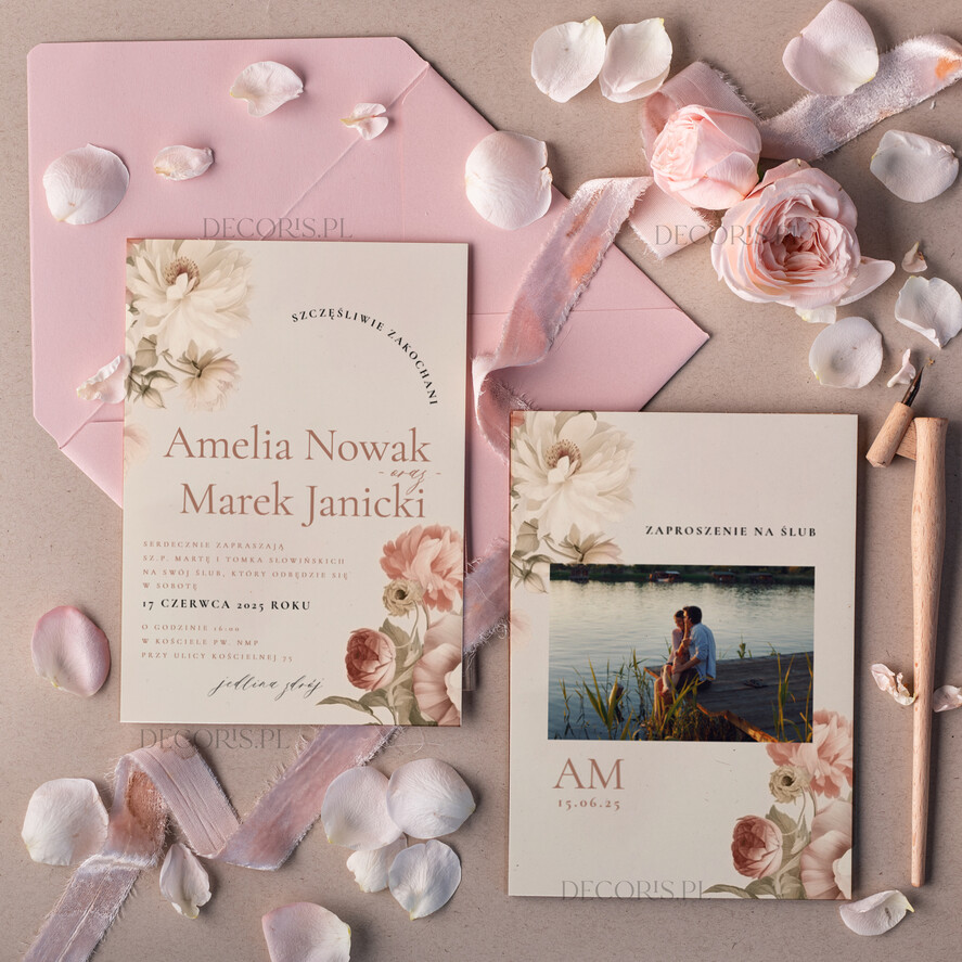 Zaproszenia ślubne Proste i Nowoczesne  proste zaproszenia ślubne ze zdjęciem, minimalistyczne zaproszenie na ślub i wesele ze zdjęciem, delikatne zaproszenia na ślub cywilny0