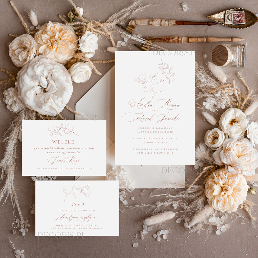 Zaproszenia ślubne Proste i Nowoczesne  rustykalne zaproszenia ślubne, minimalistyczne zaproszenia na ślub, delikatne zaproszenia slubne proste wzory zaproszeń ślubnych, nowoczesne zaproszenia slubne2