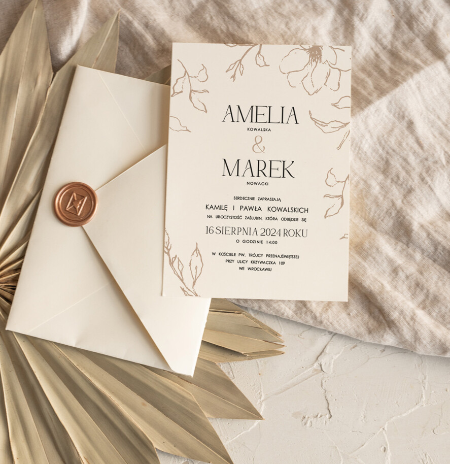Zaproszenia ślubne Proste i Nowoczesne  nowoczesne zaproszenia slubne  w kolorze ecru, proste zaproszenia na ślub, delikatne zaproszenia slubne, eleganckie zaproszenia na slub, proste wzory2