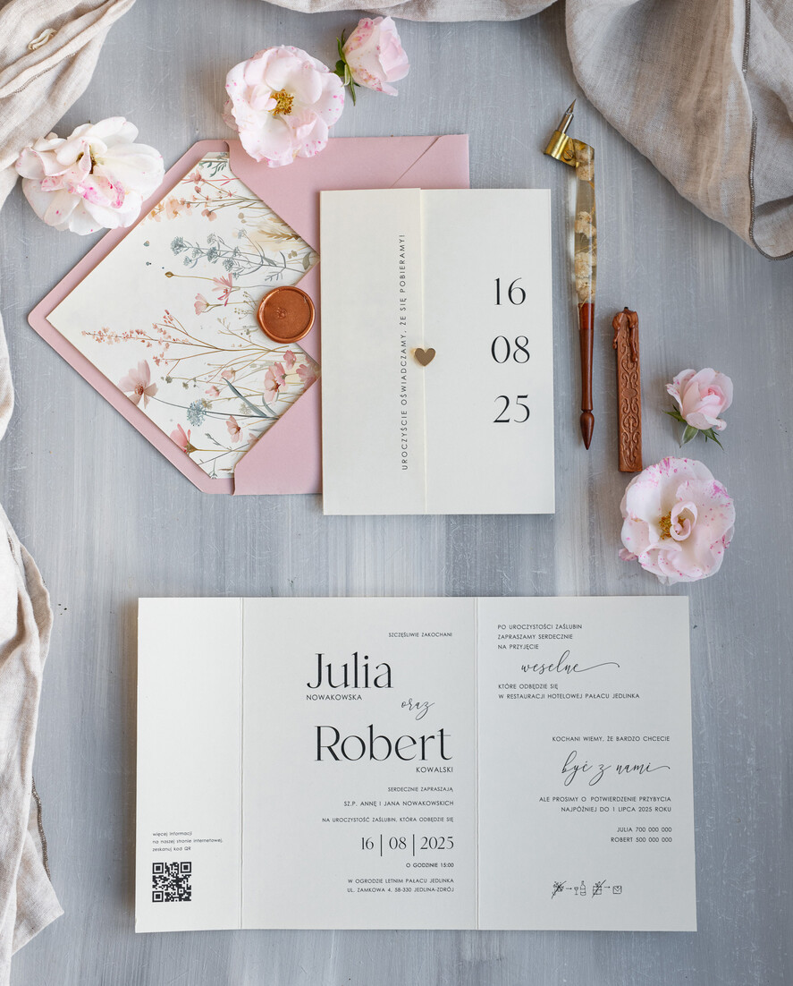 Zaproszenia ślubne Proste i Nowoczesne  eleganckie zaproszenia na ślub i weselne, delikatne zaproszenie ślubne ze złotym serduszkiem, proste zaproszenia na ślub, delikatne zaproszenia ślubne0