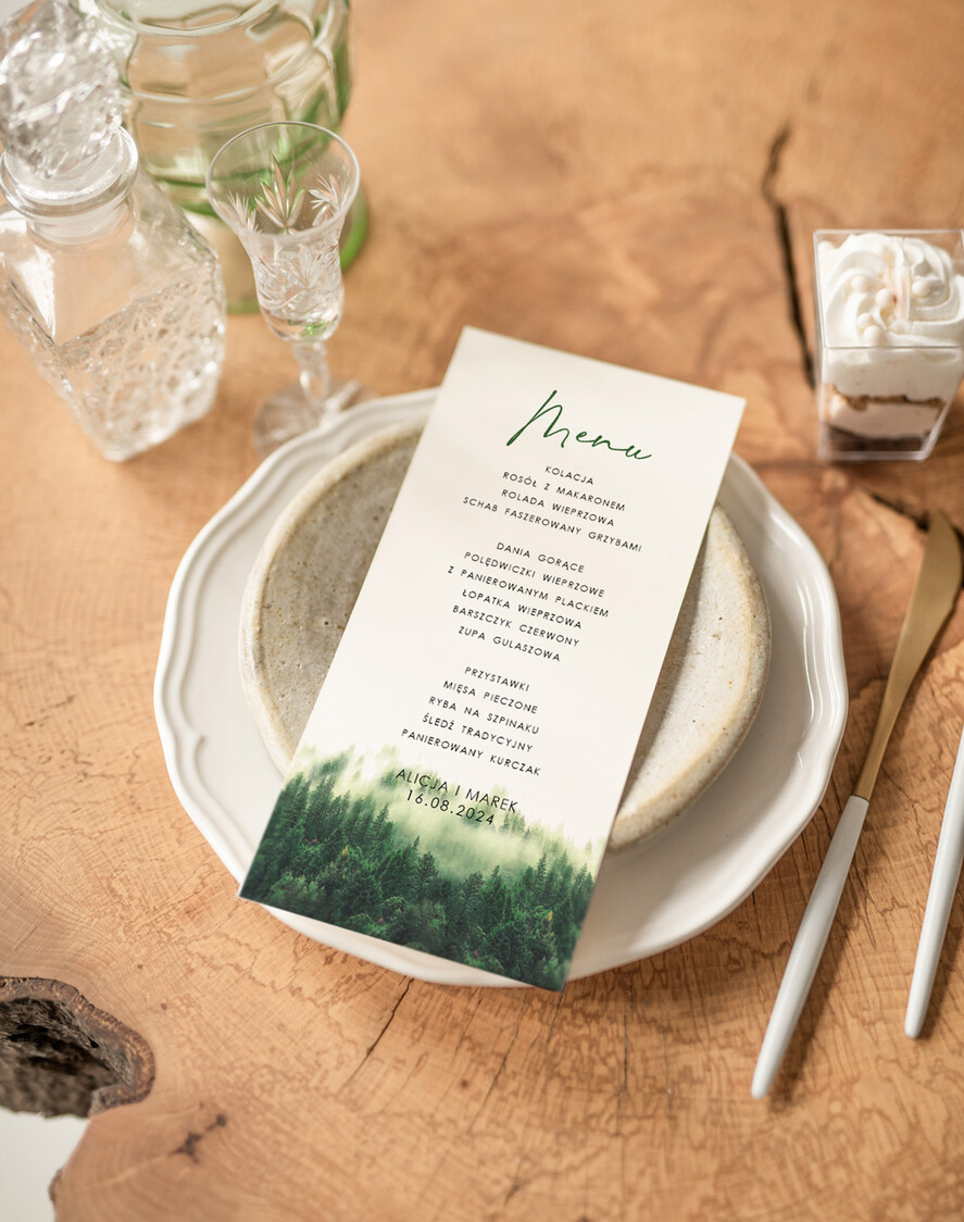 Menu Nowoczesne prosta forma  eleganckie menu na stoły weselne, karta dań na wesele, proste menu weselne w kolorze ecru, karta dań weselnych, menu weselne, plan podawania posiłków2