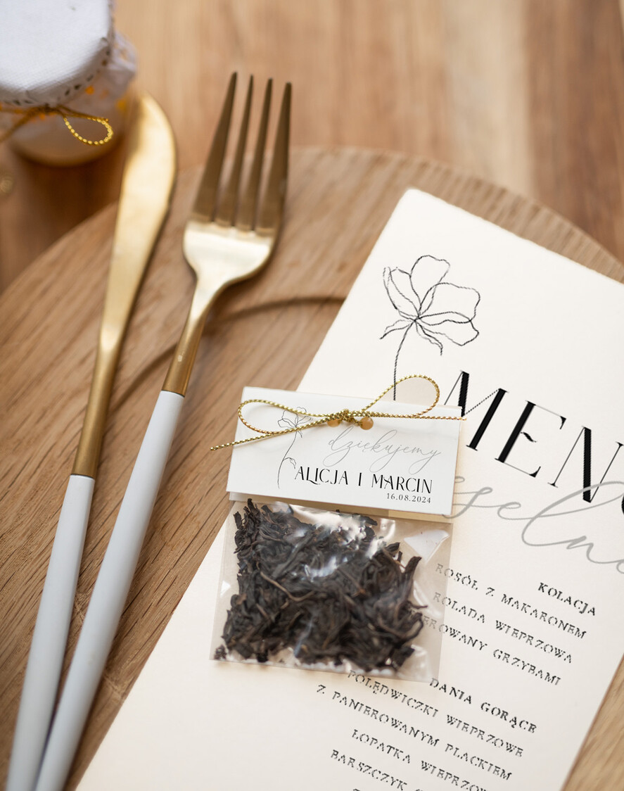 Menu Nowoczesne prosta forma  nowoczesne i proste menu weselne, karta dań weselnych menu weselne plan podawania posiłków, menu dopasowane do zaproszeń3