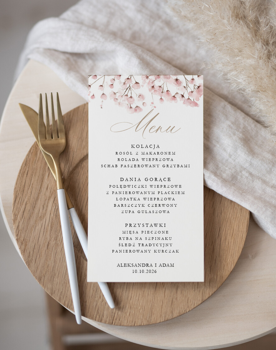 Menu Nowoczesne prosta forma  menu na stoły weselne, karta dań na wesele, proste menu weselne w kolorze ecru, karta dań weselnych, menu weselne, plan podawania posiłków na weselu1