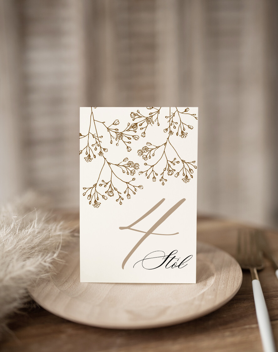 Numery na stół Nowoczesne prosta forma  Eleganckie numerki na stół weselny, numeracja stołów weselnych, proste i delikatne numerki na stoły weselne, dekoracja stołu weselnego 1