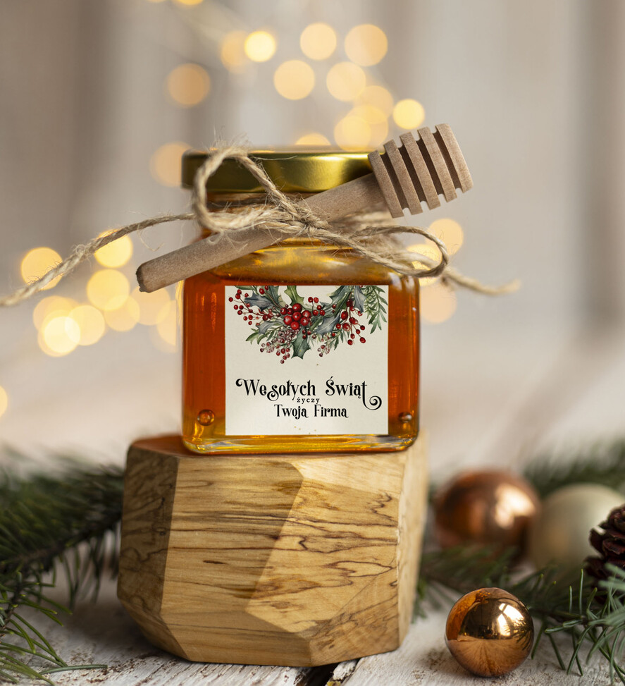 Prezenty oferta dla Firm MIODY KONFITURY SOKI Drobne prezenty dla firm miód z maliną i miodownikiem , drobne upominki na święta dla pracowników1