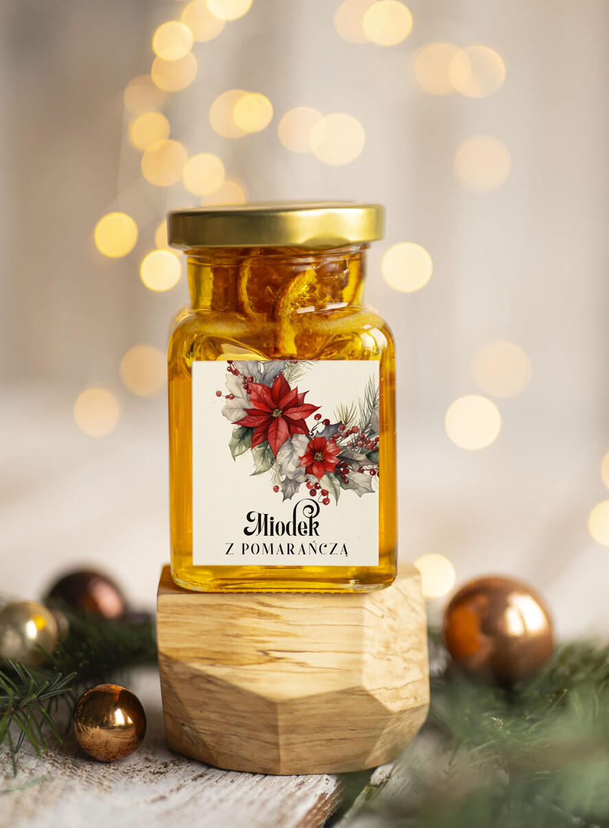 Prezenty oferta dla Firm MIODY KONFITURY SOKI Drobne prezenty świąteczne dla klientów biznesowych, prezenty dla firm z miodem, prezent biznesowy, upominki dla pracowników od firmy miód z pomarańczą0
