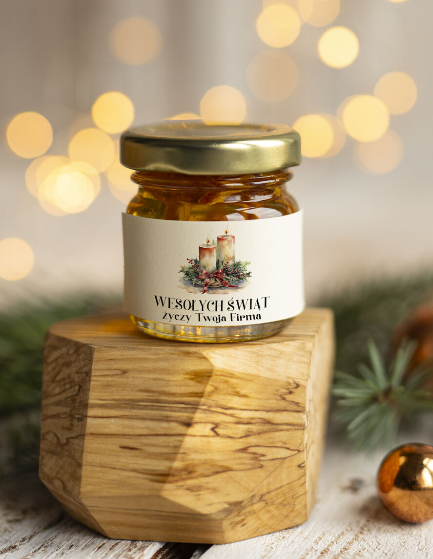 Prezenty oferta dla Firm MIODY KONFITURY SOKI Drobne prezenty Dla Firm miód z cynamonem, miody drobne upominki  dla pracowników,1