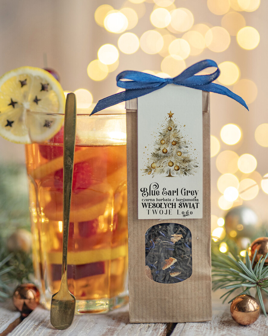 Prezenty oferta dla Firm HERBATA KAWA herbata swiateczna prezent, Upominki firmowe na Boże Narodzenie zielona herbata z Earl Grey z blawatkim i bergamotką , Herbata świąteczna drobne prezenty na święta dla pracowników, bożonarodzeniowy prezent herbata świateczna0