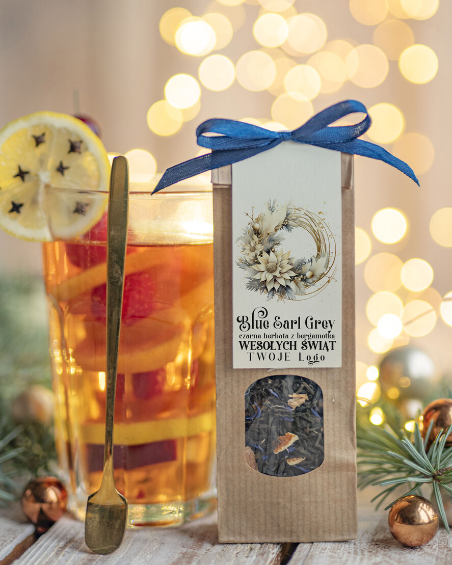 Prezenty oferta dla Firm HERBATA KAWA herbata swiateczna prezent, Upominki firmowe na Boże Narodzenie zielona herbata z Earl Grey z blawatkim i bergamotką , Herbata świąteczna drobne prezenty na święta dla pracowników, bożonarodzeniowy prezent herbata świateczna0