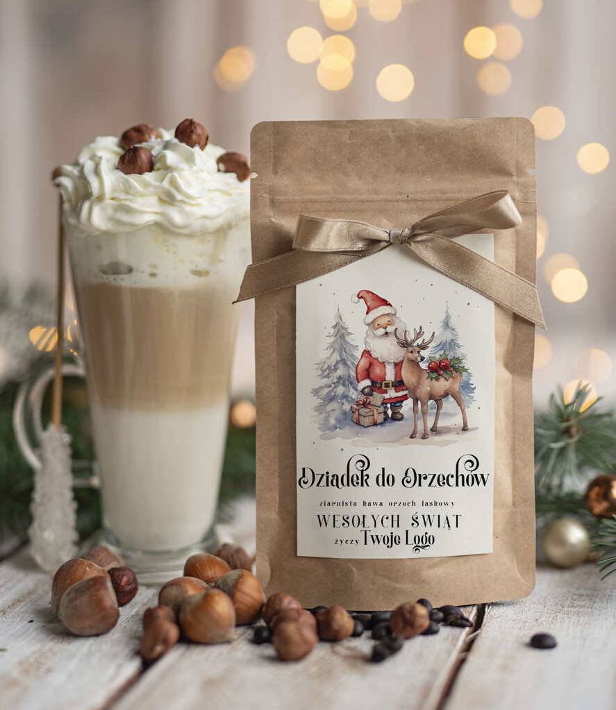 Prezenty oferta dla Firm HERBATA KAWA Drobne prezenty dla firm na boże narodzenie kawa orzechowa, drobne upominki na święta dla pracowników, świąteczna kawa orzech laskowy dla pracowników i kontrahentów0