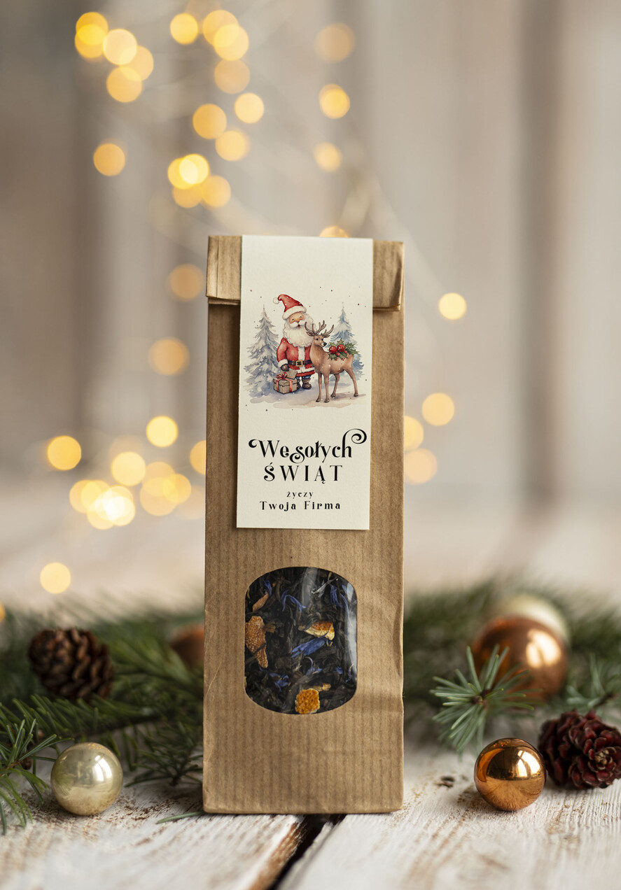 Prezenty oferta dla Firm HERBATA KAWA herbata swiateczna prezent, Upominki firmowe na Boże Narodzenie zielona herbata z Earl Grey z blawatkim i bergamotką , Herbata świąteczna drobne prezenty na święta dla pracowników, bożonarodzeniowy prezent herbata świateczna2
