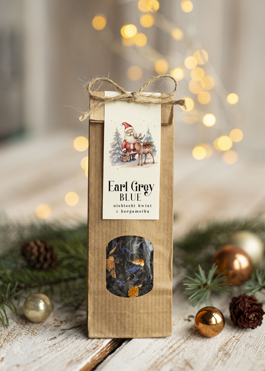 Prezenty oferta dla Firm HERBATA KAWA herbata swiateczna prezent, Upominki firmowe na Boże Narodzenie zielona herbata z Earl Grey z blawatkim i bergamotką , Herbata świąteczna drobne prezenty na święta dla pracowników, bożonarodzeniowy prezent herbata świateczna3