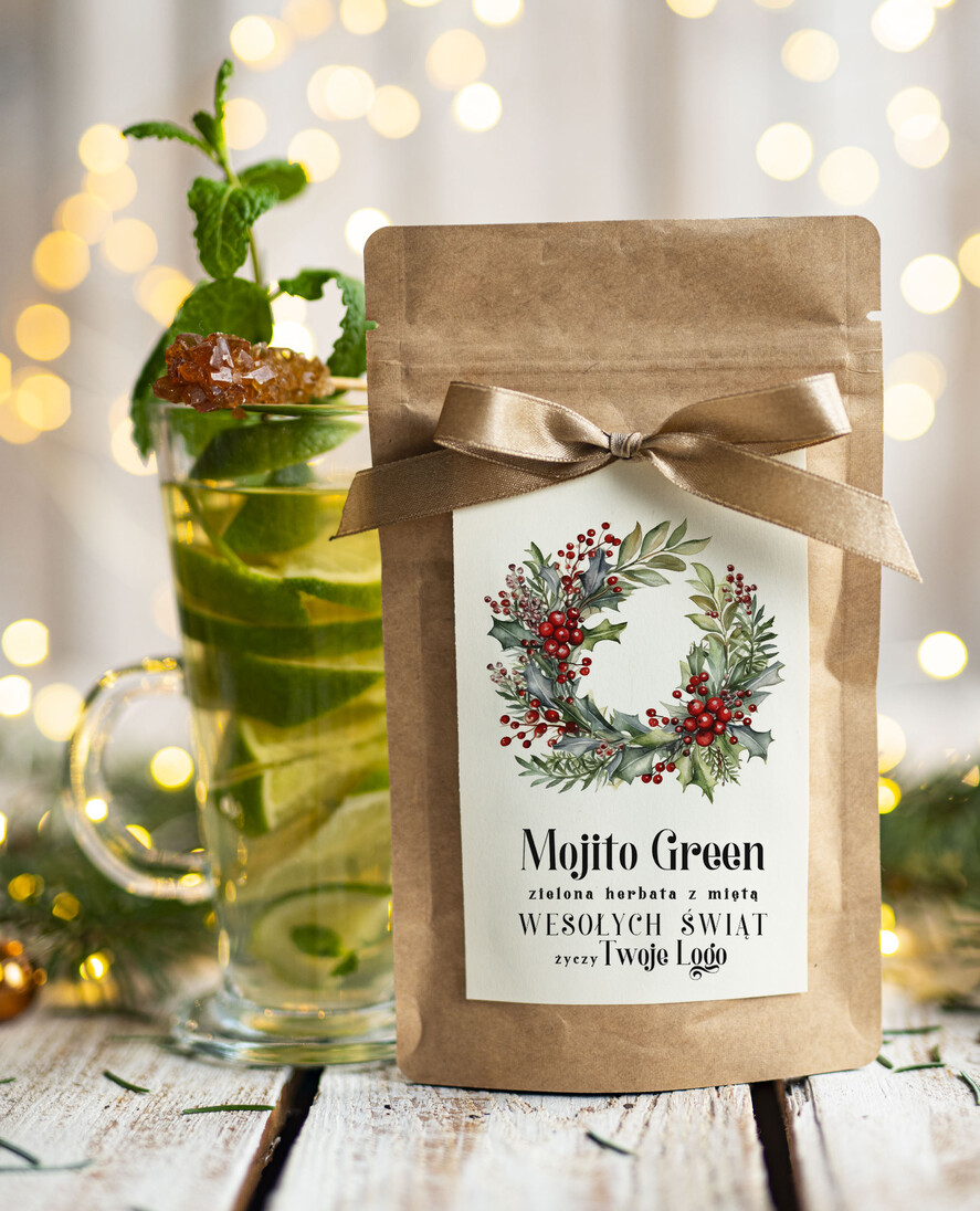Prezenty oferta dla Firm HERBATA KAWA herbata swiateczna prezent, Upominki firmowe na Boże Narodzenie zielona herbata mojito, Herbata świąteczna drobne prezenty na święta dla pracowników, bożonarodzeniowy prezent herbata świateczna0