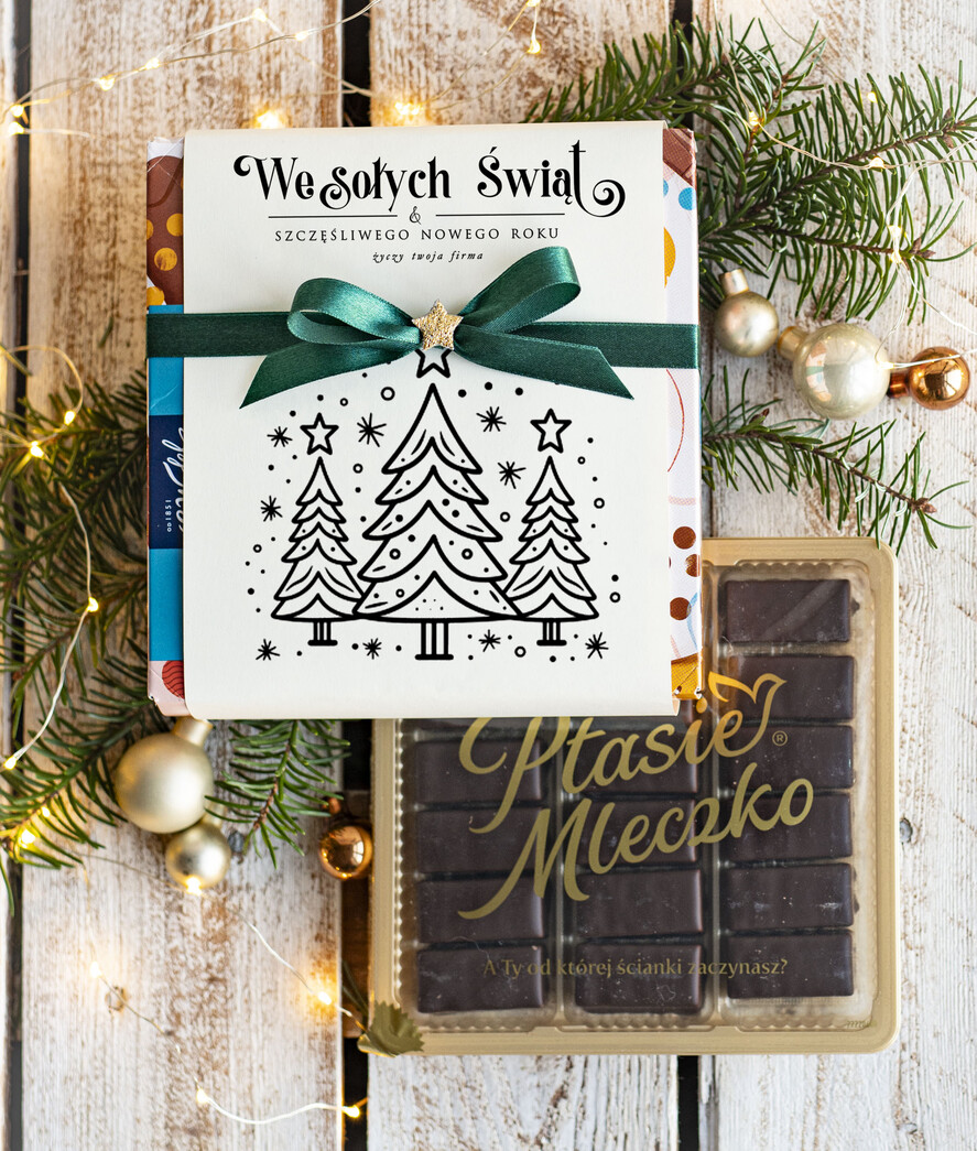 Prezenty oferta dla Firm CZEKOLADA/ pralinki/ bomboniery czekoladki ptasie mleczko bombonierka na prezent świąteczny z logo, Drobne prezenty dla firm świąteczne czekoladki z życzeniami, Bombonierka świąteczna z życzeniami, drobne upominki na święta dla pracowników, świąteczne gadżety kontrahentów0