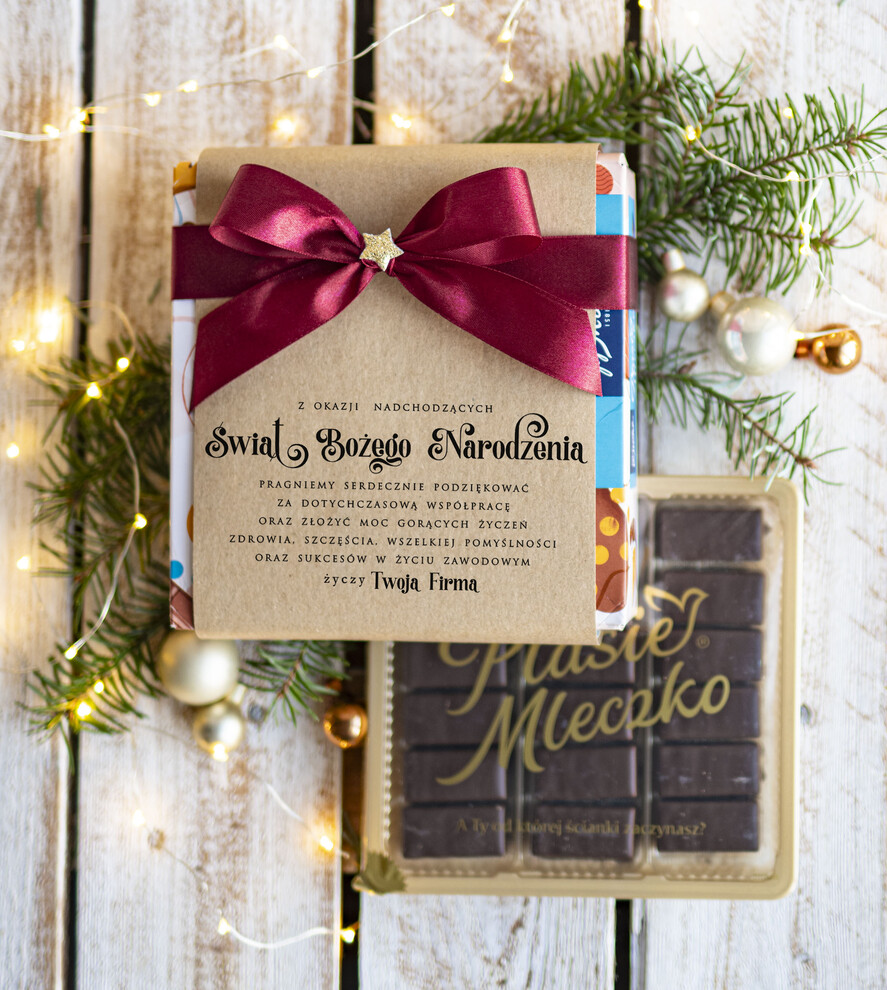Prezenty oferta dla Firm CZEKOLADA/ pralinki/ bomboniery czekoladki bombonierka na prezent świąteczny z logo,  Drobne prezenty dla firm świąteczne czekoladki z życzeniami, Bombonierka świąteczna z życzeniami, drobne upominki na święta dla pracowników, świąteczne gadżety  kontrahentów0