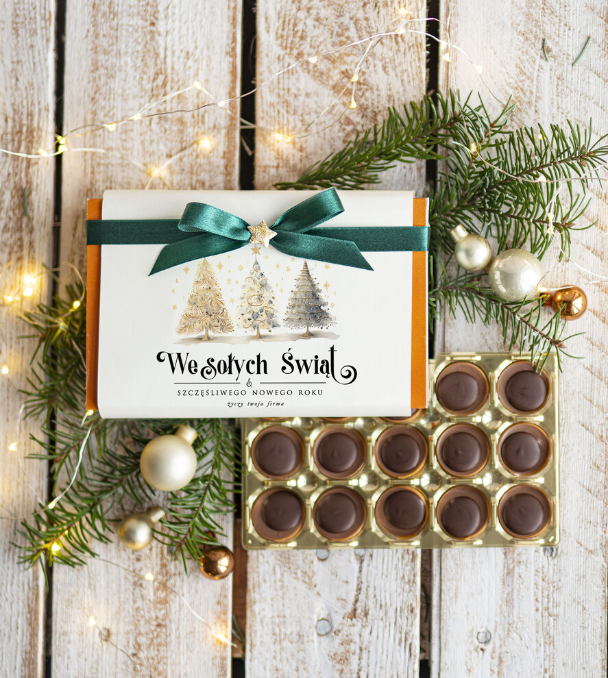 Prezenty oferta dla Firm CZEKOLADA/ pralinki/ bomboniery czekoladki bombonierka na prezent świąteczny z logo,  Drobne prezenty dla firm świąteczne czekoladki z życzeniami, Bombonierka świąteczna z życzeniami, drobne upominki na święta dla pracowników, świąteczne gadżety  kontrahentów0