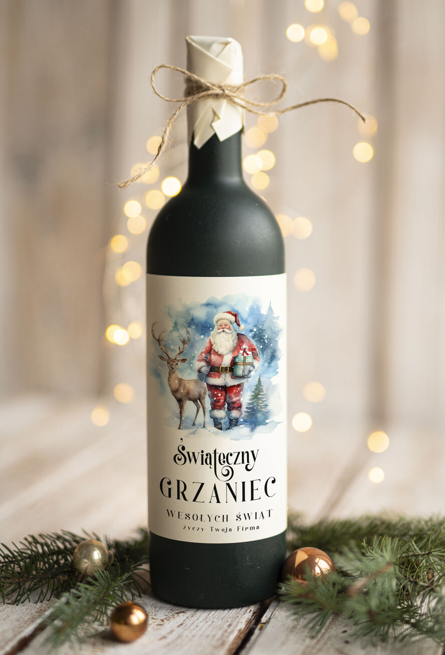 Prezenty oferta dla Firm GRZANIEC Grzaniec ze świąteczną etykietą, świąteczne prezenty dla klientów, upominki prezenty biznesowe dla firm, drobne upominki na święta dla pracowników, prezent na świeta0