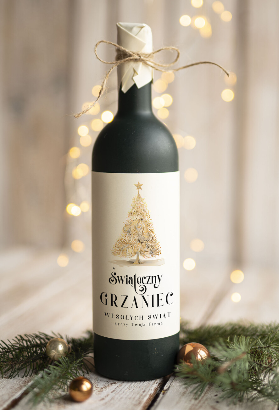 Prezenty oferta dla Firm GRZANIEC Grzaniec ze świąteczną etykietą, świąteczne prezenty dla klientów, upominki prezenty biznesowe dla firm, drobne upominki na święta dla pracowników, prezent na świeta0